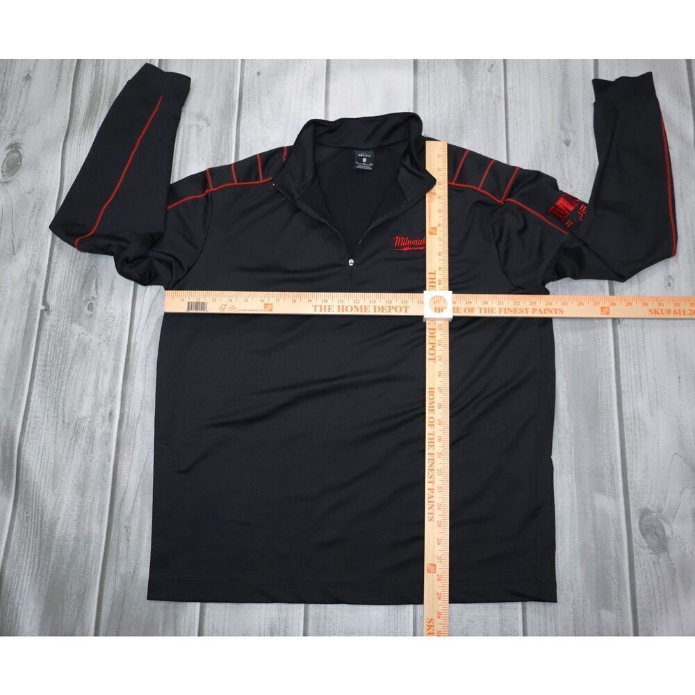 Nike Men's XL Black/Red Long Sleeve Pullover 1/4 Zip Sweater Dri Fit Milwaukee - Picture 4 of 10